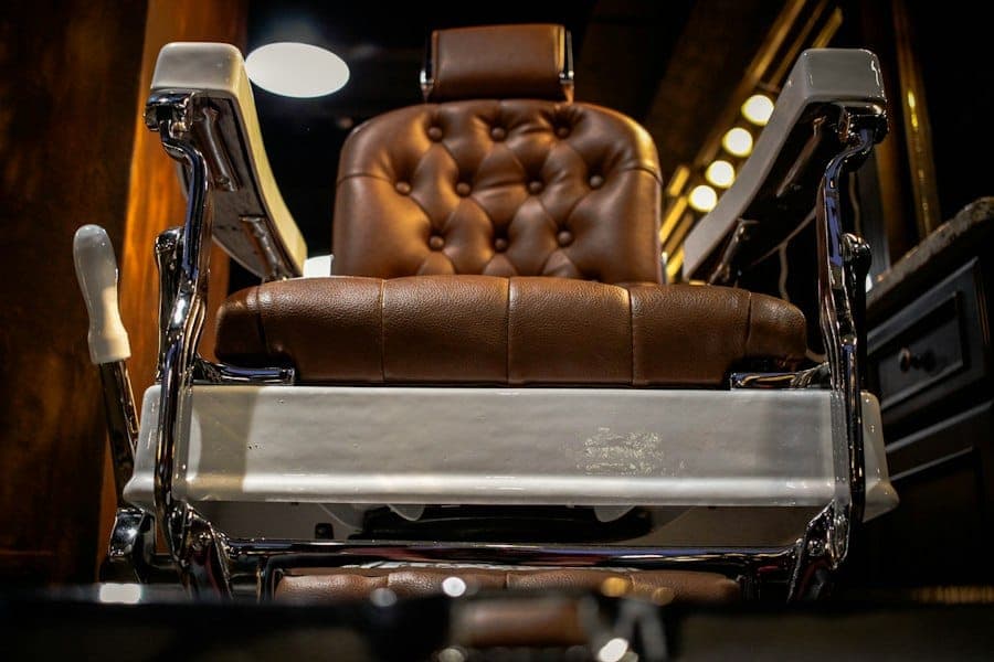 Barber chair in a salon